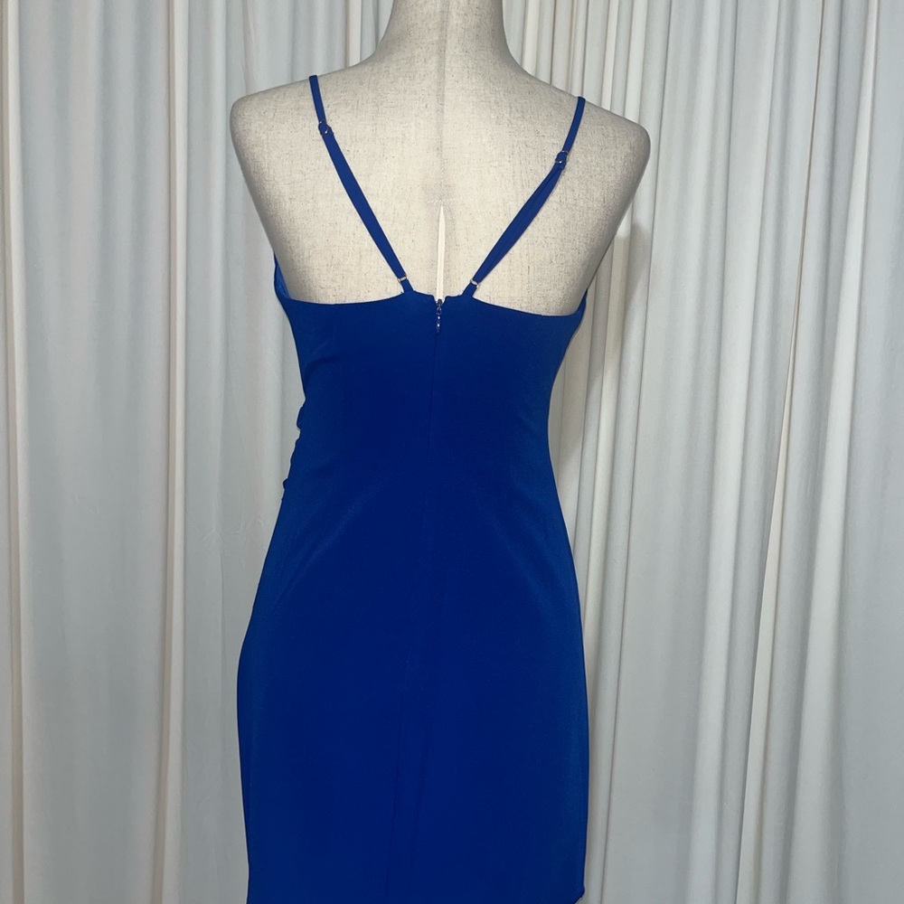 Lovers + Friends Yara Dress- Cobalt Mini Dress with Asymmetrical Hem Size S - Picture 7 of 8